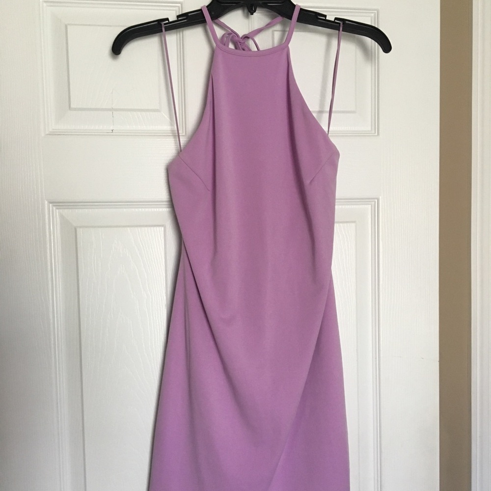 Blue Blush Backless Bodycon Dress in Lilac